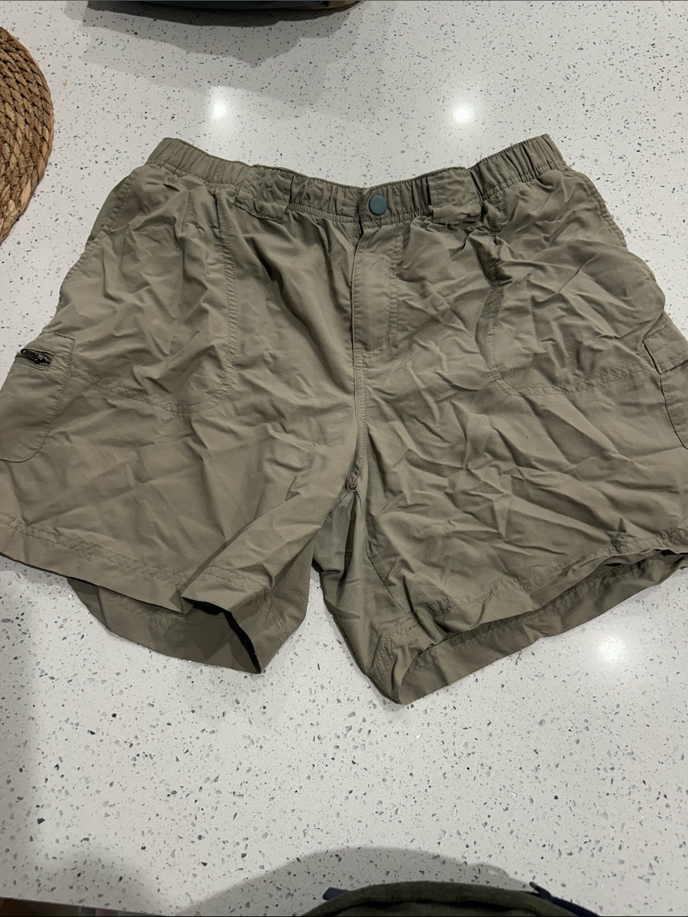 Boys Columbia Olive Green Quick-Dry Athletic Shorts